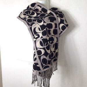 Coach scarf wrap black grey